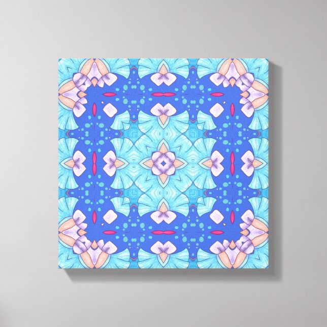 Impressão Em Tela Pastel Blues Serenity Abstract Home Wall Art (Frente)