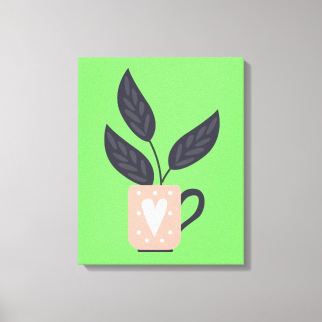 Impressão Em Tela Pastel de plantas modernas simples (Frente)