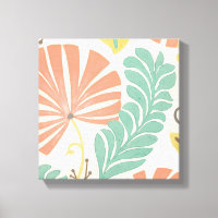 Pastel Floral Vines e Folhas em Fundo de Creme