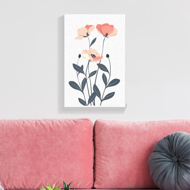 Impressão Em Tela Pastel Flowers (Insitu(Sala de estar))