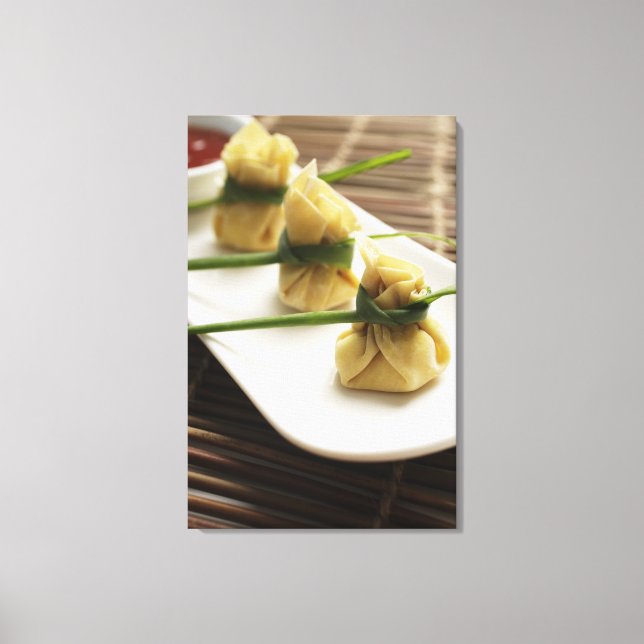 Impressão Em Tela pastilhas wanton com molho picante branco (Frente)