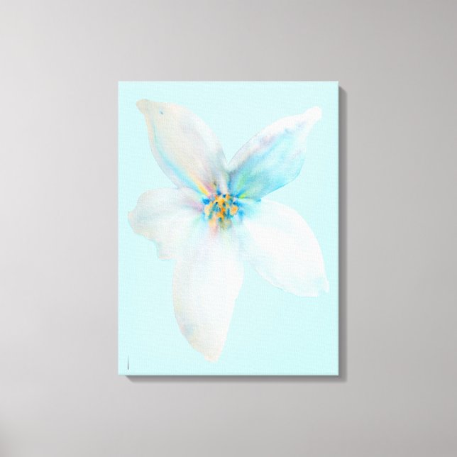 Impressão Em Tela Pasto floral branco de flores aquáticas (Frente)