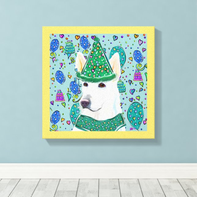 IMPRESSÃO EM TELA PASTOR ALEMÃO (Insitu(piso de madeira))