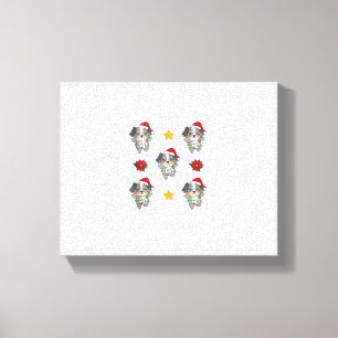 Impressão Em Tela Pastor australiano Feliz Natal Ch de inverno