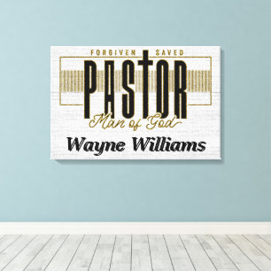 Impressão Em Tela Pastor Cristão Inspirador Personalizado