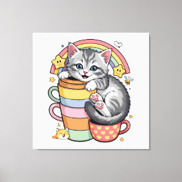 Impressão Em Tela Patas de Pastel & Sorvos de Arco-íris