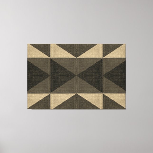IMPRESSÃO EM TELA "PATCHWORK QUILT - BLACK AND TAN SQUARES" (Frente)