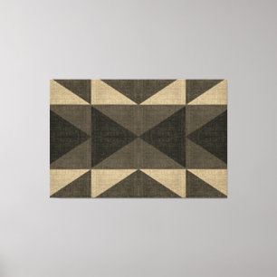 IMPRESSÃO EM TELA "PATCHWORK QUILT - BLACK AND TAN SQUARES"