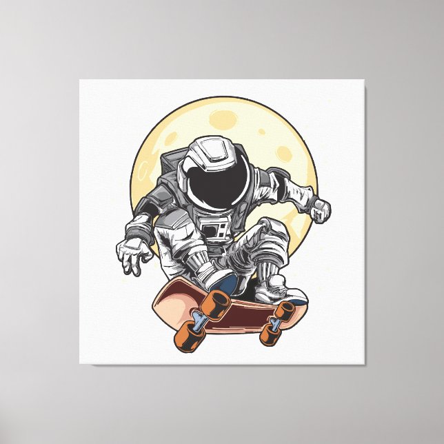 Impressão Em Tela Patins Astronauta (Frente)