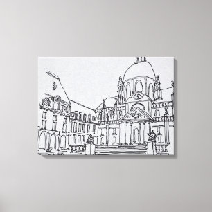 Impressão Em Tela Pátio da Sorbonne   Universidade de Paris