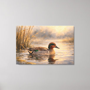 Impressão Em Tela Pato de Pântano Arte de Vida Selvagem Costeira
