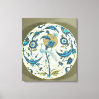 Pato Iznik pintado com pavão preso entre fl