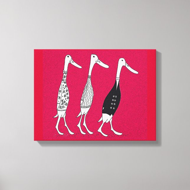 Impressão Em Tela Patos vestidos (Frente)