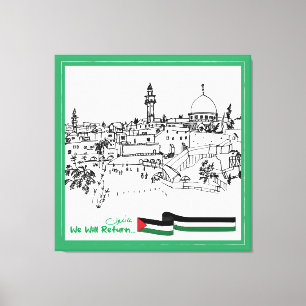 Impressão Em Tela Patrimônio Palestiniano e Esperança: Voltaremos