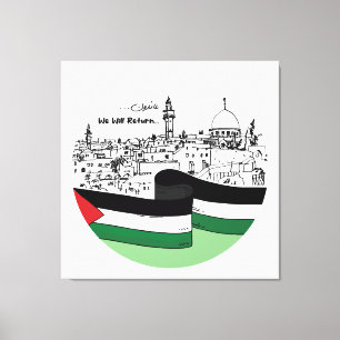 Impressão Em Tela Patrimônio Palestiniano e Esperança: Voltaremos