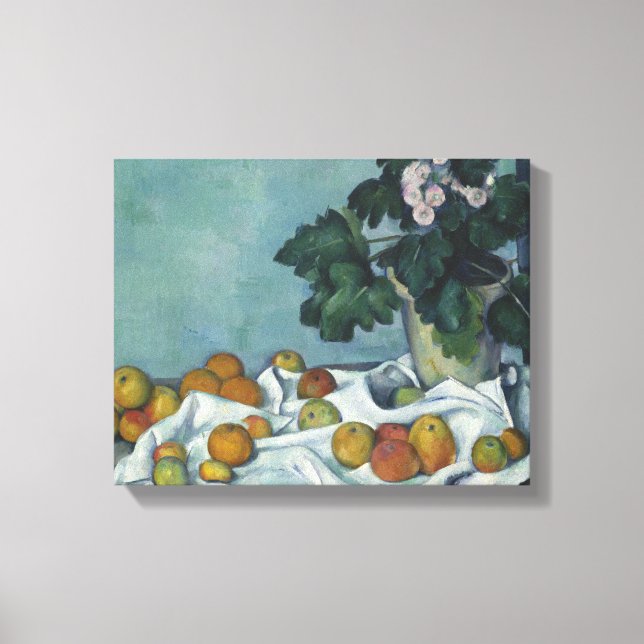 Impressão Em Tela Paul Cezanne - A Vida Estática com Maçãs e um Pote (Frente)