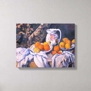Impressão Em Tela Paul Cezanne - A Vida Estática com uma Cortina