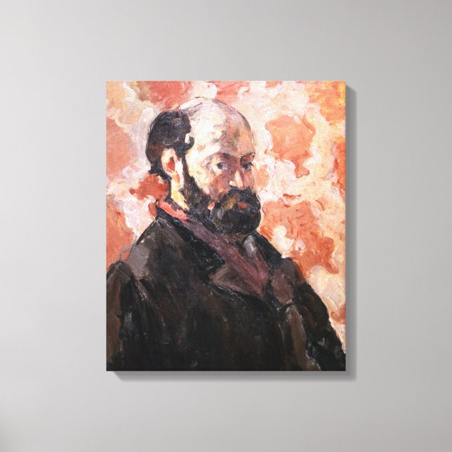Impressão Em Tela Paul Cezanne - Autorretrato com fundo rosa (Frente)