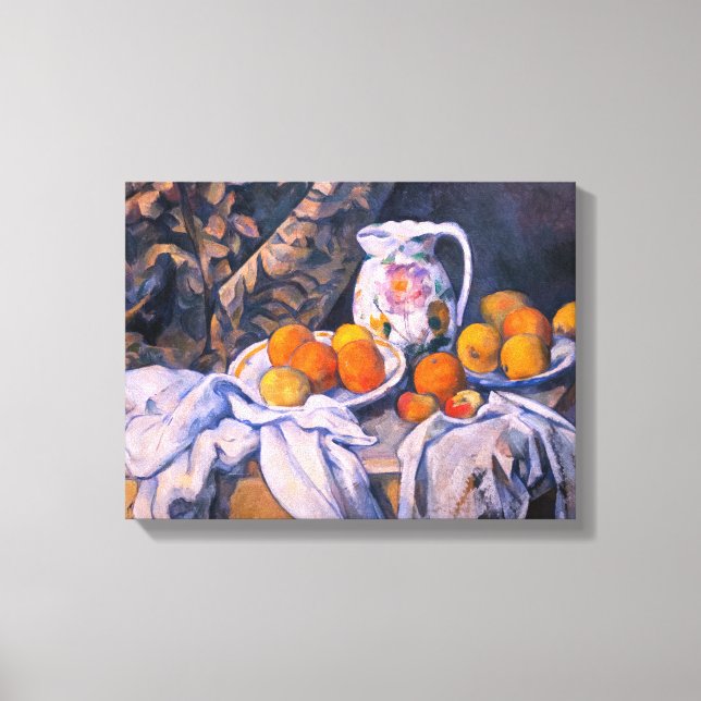 Impressão Em Tela Paul Cezanne - Natureza Morta com uma Cortina (Frente)