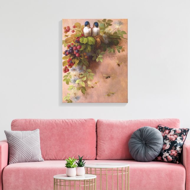 Impressão Em Tela Paul-De-Longpre-Birds & Bees (Insitu(Sala de estar))