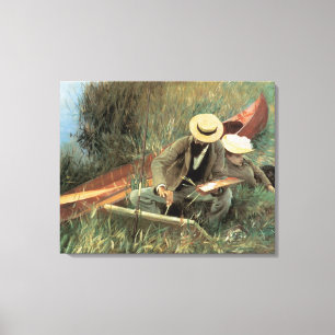 Impressão Em Tela Paul Helleu Esboçando com Sua Esposa por JS Sargen