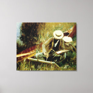 Impressão Em Tela Paul Helleu que esboça com sua esposa