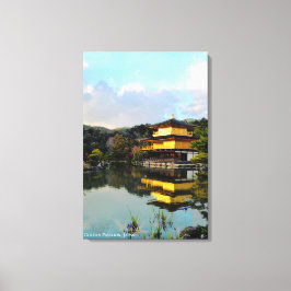 Impressão Em Tela Pavilhão Dourado Kyoto Japão Reflexo do Templo