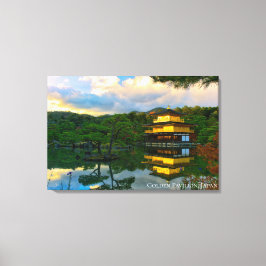 Impressão Em Tela Pavilhão Dourado Kyoto Japão Reflexo do Templo
