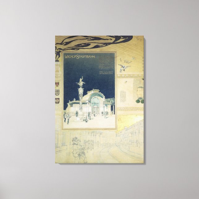 Impressão Em Tela Pavilhão Stadtbahn de Viena (Frente)