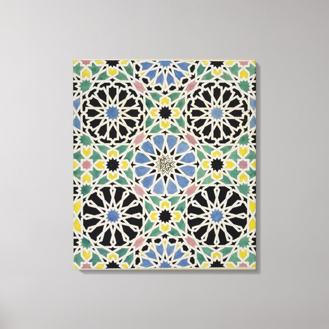 Impressão Em Tela Pavimento do Mosaico na Alhambra, de 'O Árabe (Frente)