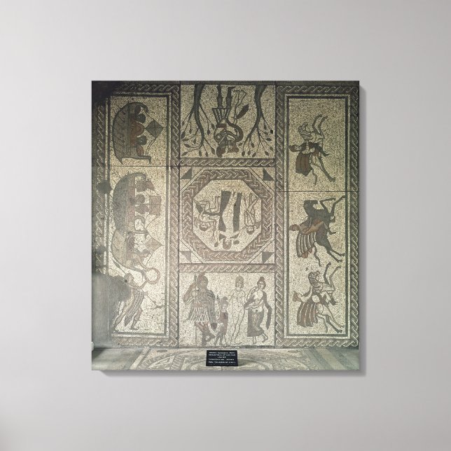 Impressão Em Tela Pavimento mosaico da vila romana em Low (Frente)