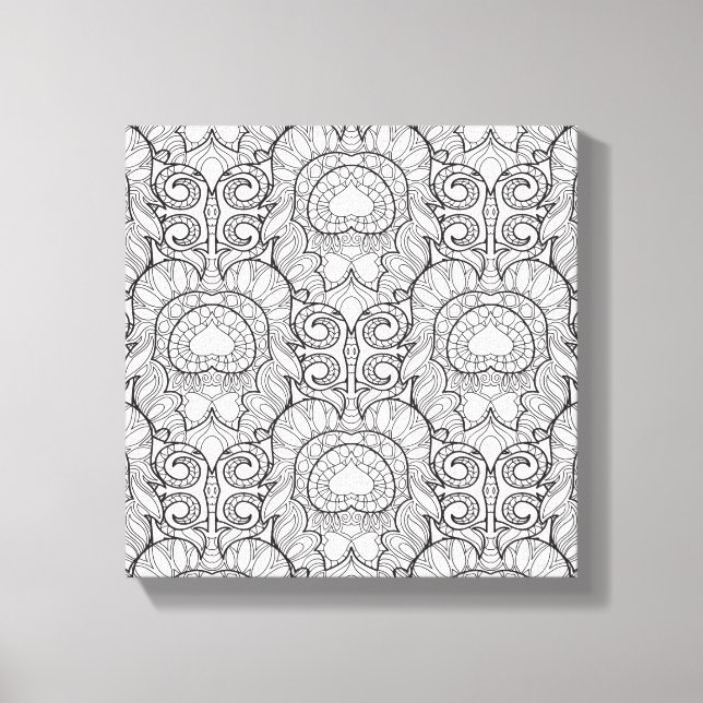 Impressão Em Tela Pavock Feather Pattern Doodle 6 (Frente)