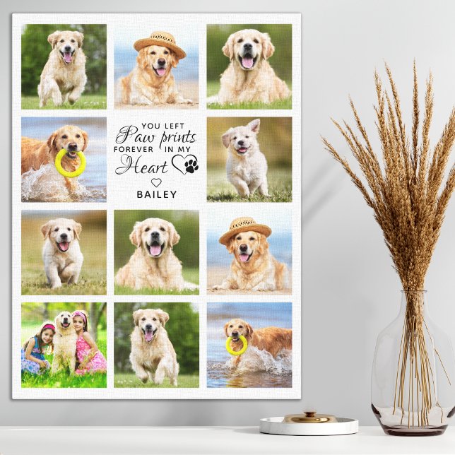 Impressão Em Tela Paw Imprime Minha Colagem Fotográfica De Pet Memor (Criador carregado)