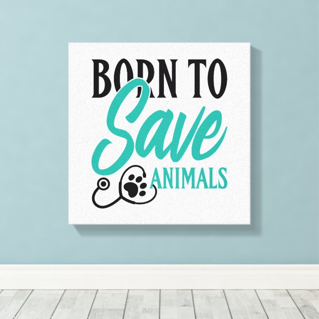 Impressão Em Tela Paw Print and Stethoscope Heart Graphic (Insitu(piso de madeira))