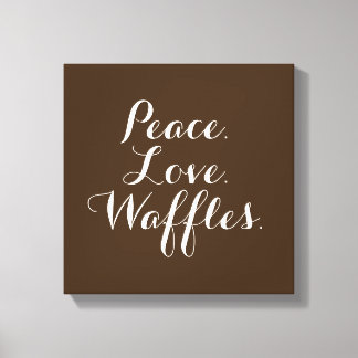 Impressão Em Tela Paz. Amor. Waffles. 12"x12" Wall Art.
