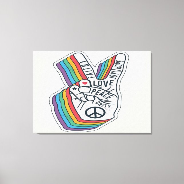 Impressão Em Tela Paz de Amor (Frente)