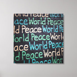 Impressão Em Tela Paz Mundial Corajoso Amor Pacífico