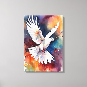 Impressão Em Tela Paz no Voo: Porta de Aquarela