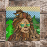 Impressão Em Tela Pé-Grande Retroativo | Pop Art Sasquatch<br><div class="desc">Estilo de arte retrô desenhado à mão legal Pé Grande com óculos ranhosos e na moda ponytail.</div>