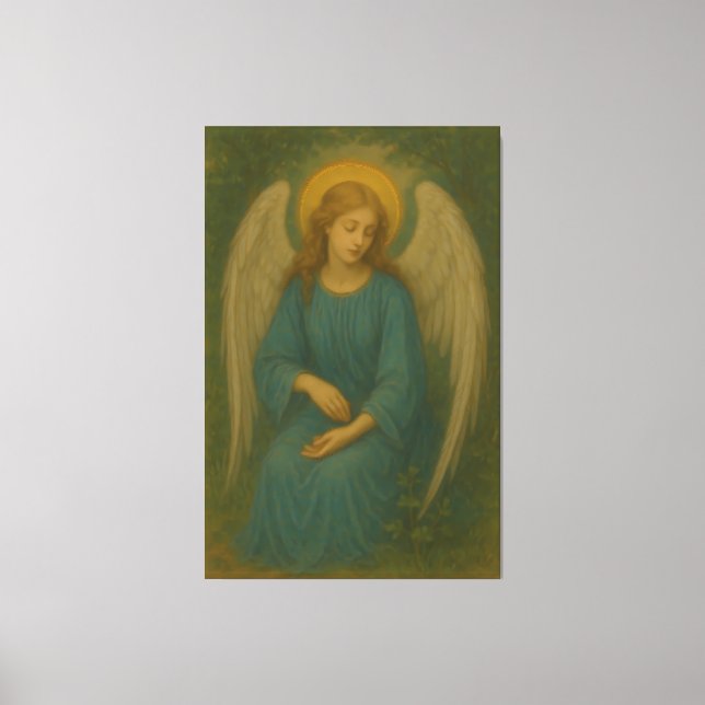 Impressão Em Tela Peaceful Prayer Angel – Golden Halo White Wing Gua (Frente)