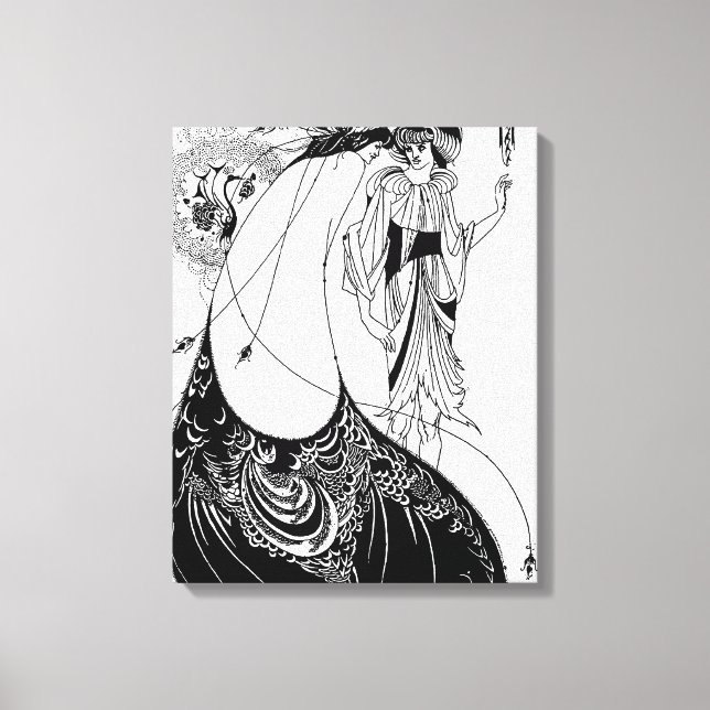 Impressão Em Tela Peacock Skirt Beardsley Art Nouveau (Frente)