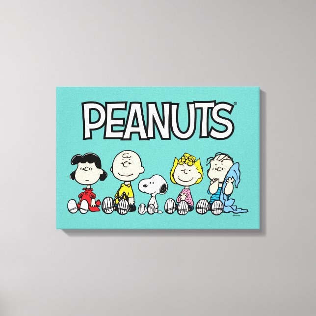 Impressão Em Tela Peanuts Gang Sentado Junto (Frente)