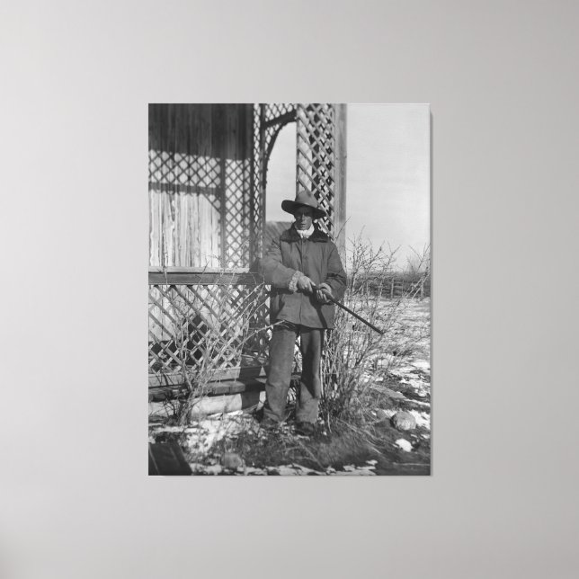 Impressão Em Tela Pecuarista Cowboy ou Fora da Lei Canadense do Velh (Frente)