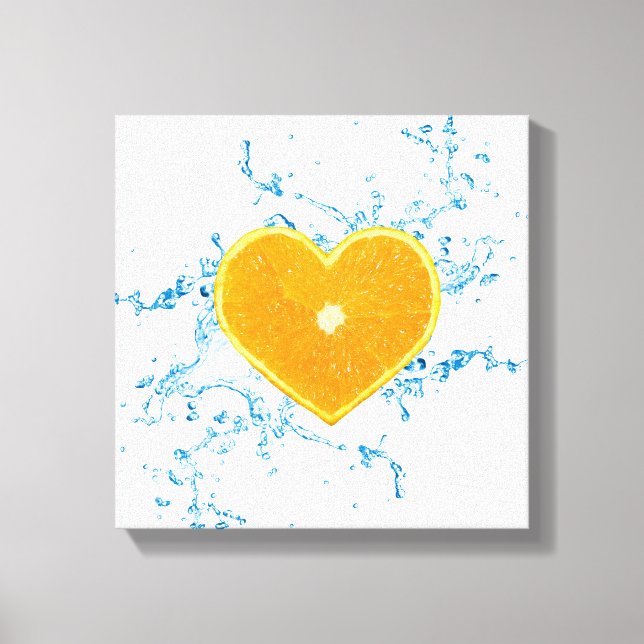 Impressão Em Tela Pedaço de Laranja Forma Cardíaca (Frente)