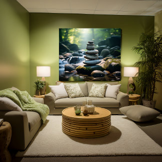 Impressão Em Tela Pedras Empilhadas