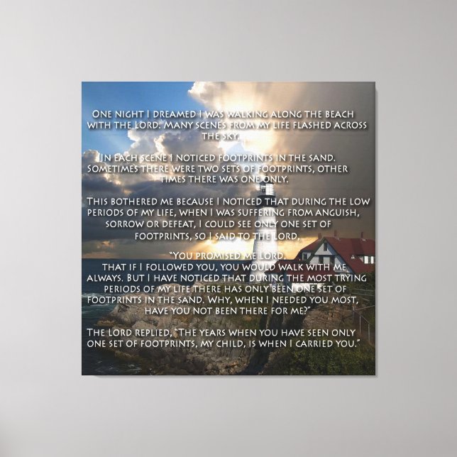 Impressão Em Tela Pegadas na areia (Frente)