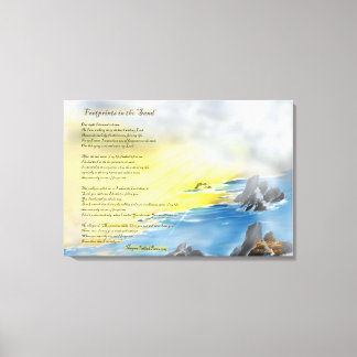 Impressão Em Tela Pegadas na pintura de areia