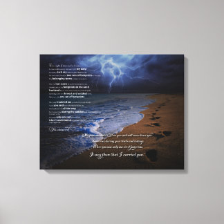 Impressão Em Tela Pegadas no Poema de Areia 20x16 (tempestade)