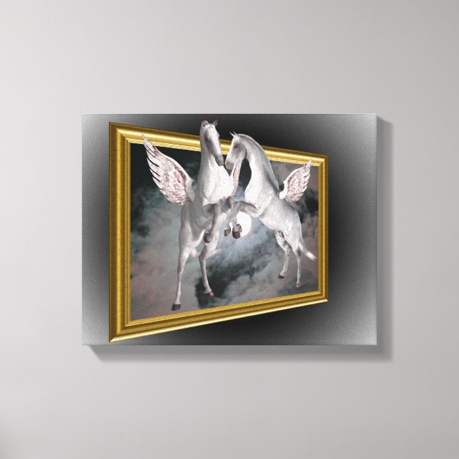 Impressão Em Tela Pegasus Horses Fora De Bounds Fantasy (Frente)