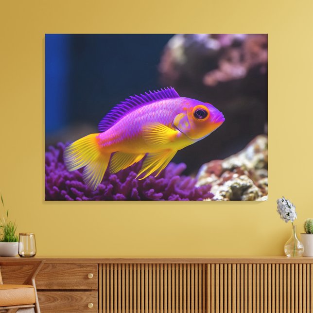Impressão Em Tela peixe-assete real da gramma (Insitu(Sala de estar))